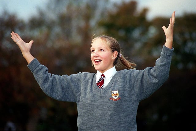 Teenager Sophie Wysoczanski from Calverley was singing on the new Martine McCutcheon single for Children in Need. She is pictured in November 1999.