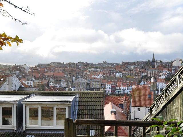 A stunning vista of Whitby buildings can be enjoyed from Linskill House.