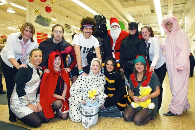 Asda fundraising walkers for Children in Need in 2006.
