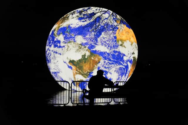 Floating Earth is a 10m diameter replica of planet Earth, projected with imagery taken directly from NASA.