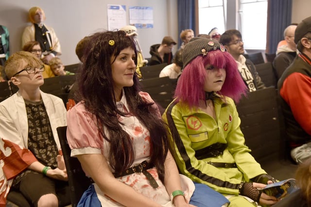 Guests enjoy one of the cosplay talks