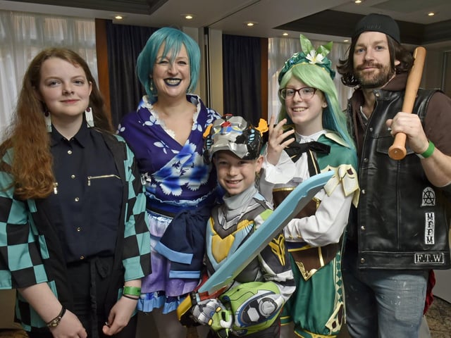 The Bottom family from Stamford Bridge - mum Sara, dad Sam, Oscar, nine, and Amelia, 13, on the right. On the left is friend Eleanor Munroe, 14.