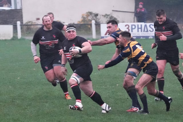 Bennie Pritchett finds some space to set up an attack for Old Brodleians, who are  top of North One East. Pic: Robin Sugden