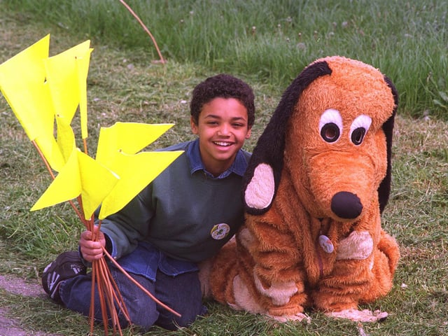 The issue of dog fouling was high on the agenda. A project was completed by pupils at Cross Flatts Primary and members of the Beeston Health Group to highlight the problem. Each mess was marked with a flag. Pictured is Leeroy Watson project mascot Sammy the Spaniel.