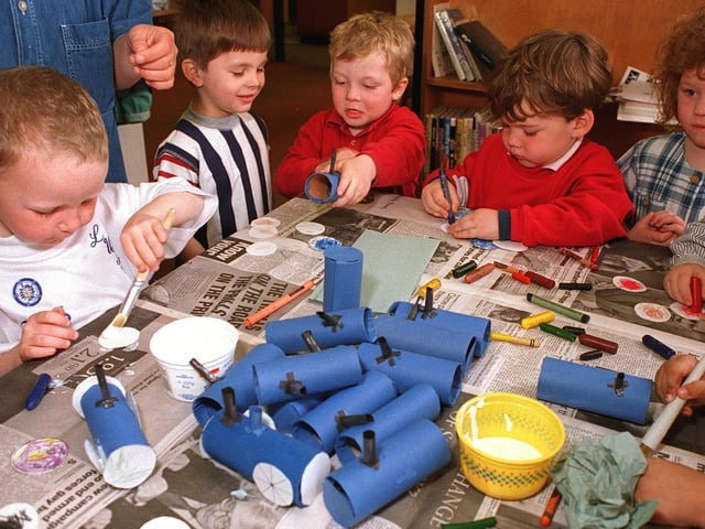 All Aboard the Beeston Express with Thomas the Tank Engine at Beeston Library in April 1996.