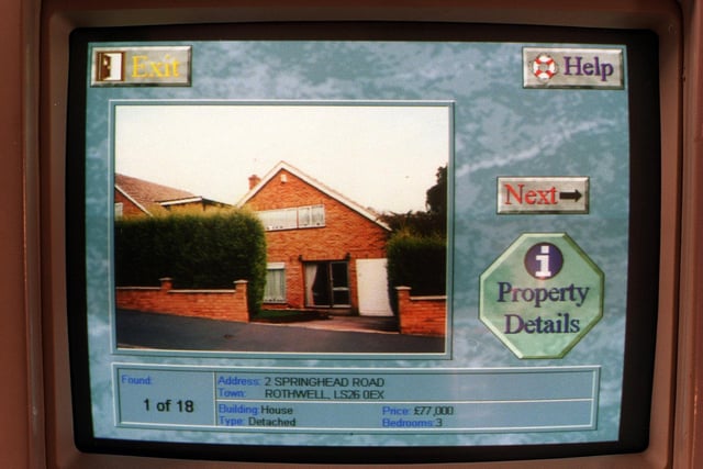 A new touch TV screen for buying houses around Leeds was unveiled at estate agent Manning Stainton on Beeston Road in April 1996.