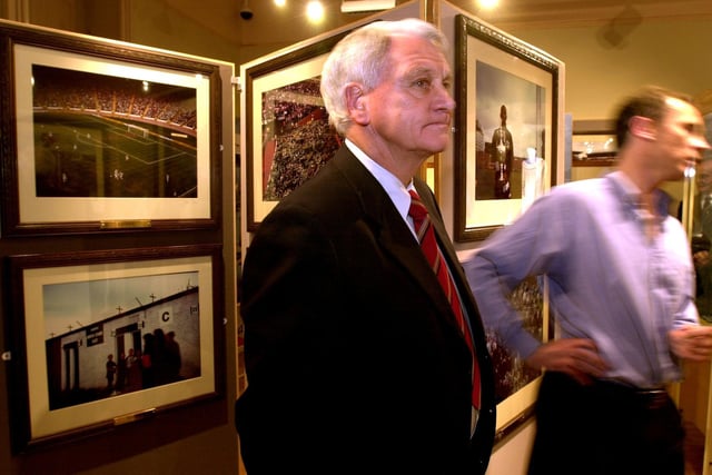 Bobby Robson visited at the Wakefield Museum where he opened an exhibition 'The Homes of Football' by photographer Stuart Clarke.