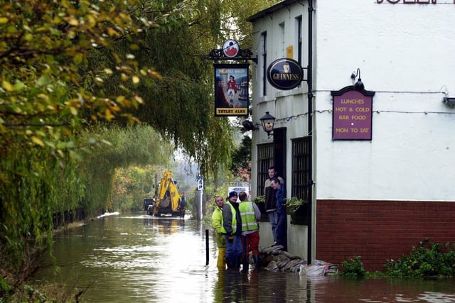 Flooding brought chaos to Thornes Lane Wharf in Wakefield. Pictured is The Jolly Sailor public house.