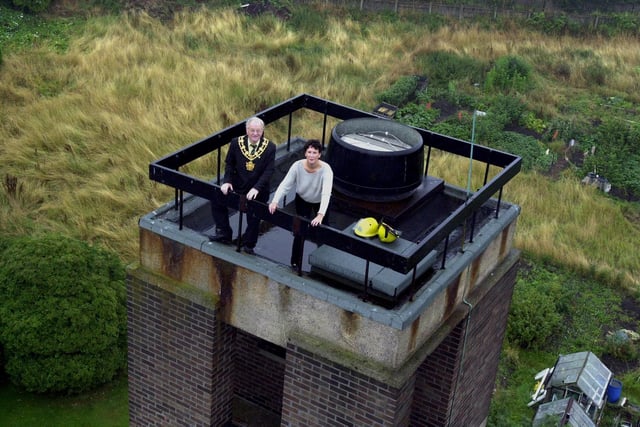 Mayor of Wakefield Coun Norman Hazell and Wakefield Hospice fundraiser Helen Knowles were feeling on top of the world in August 2000. The pair are pictured on top of the training tower at Wakefield Fire Station which they planned to abseil down to raise funds for the hospice.