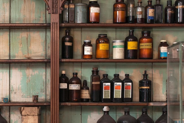 Bottles still line the shelves in the Chorley apothecary
Photo: James Lacey