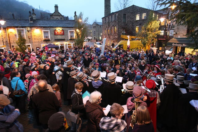 Christmas lights switch on at St George's Square, Hebden Bridge back in 2010.
