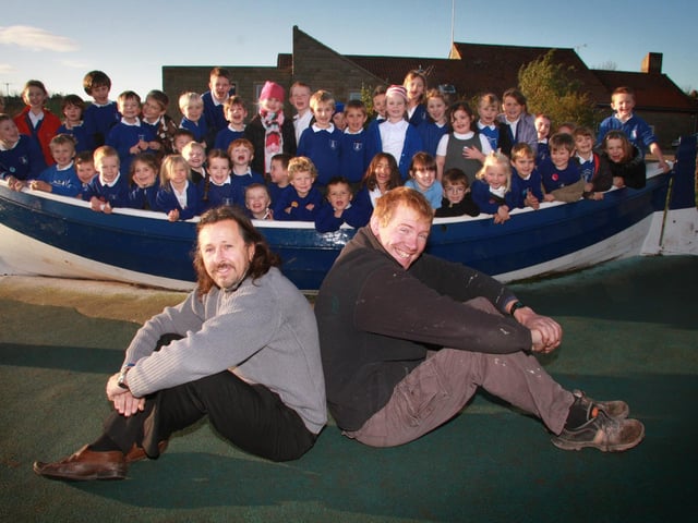 Geoff Delve and Gary Chadfield who both helped restore Lythe School’s boat free of charge.