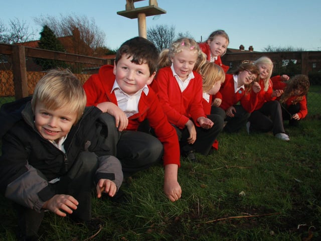 Children from the garden club at Oakridge School, Hinderwell.