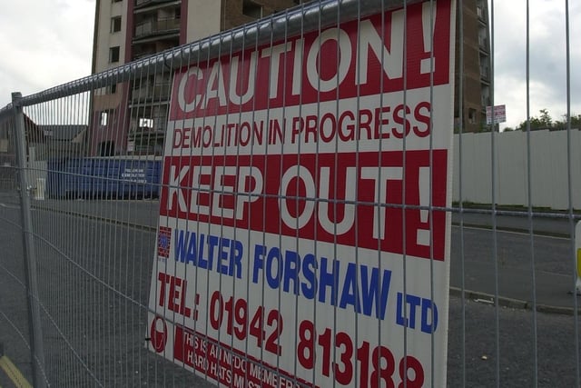 A sign around the site ahead of the demolition