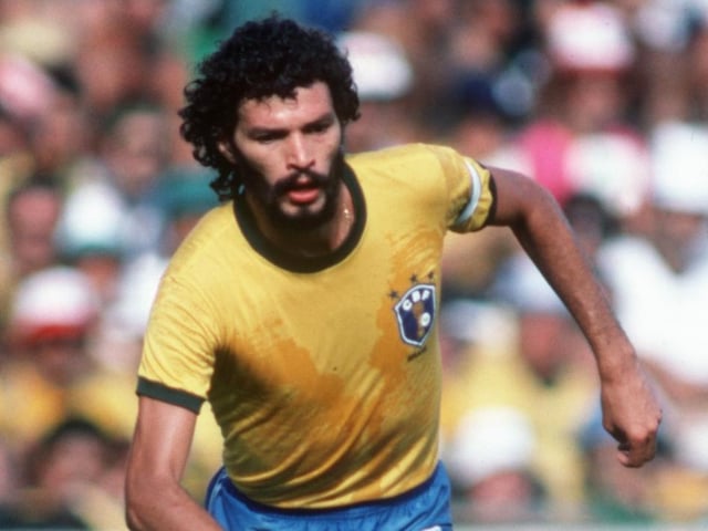 Socrates in action for Brazil during the 1982 World Cup in Spain. PIC: Getty