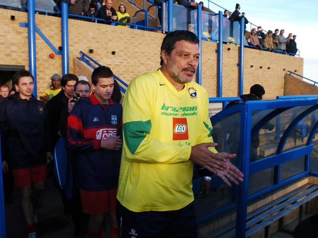 Socrates emerges from tunnel for the warm-up ahead of the game.