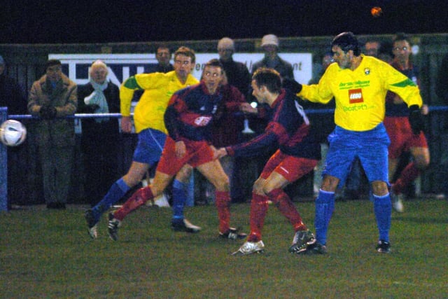 Socrates in the heart of the midfield during Garforth Town's clash with Tadcaster Albion.