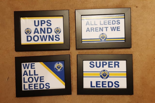Show your love for Leeds United with these iconic slogans in the Burley Banksy's signature style. Perfect for the downstairs bog.

Available to buy at www.burleybanksy.com/product-page/downstairs-bog-set-black-frames/