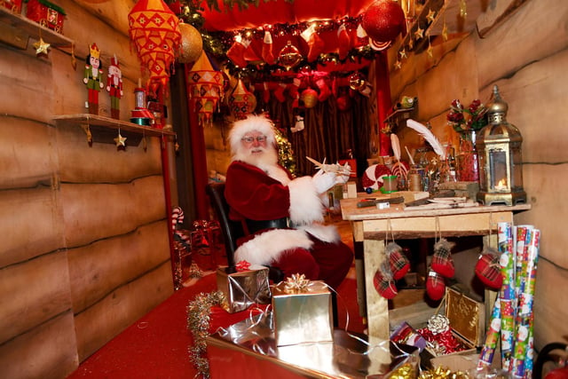 Father Christmas in his grotto at the Crown Hotel