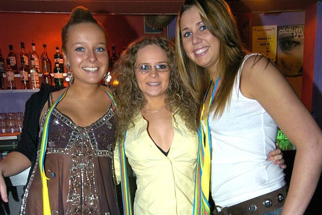The Peppermint Lounge nightclub in the Teanlowe Centre, Poulton, celebrated its first birthday with a party in 2005 Clubbers get into the party mood, L-R: Laura Isaacs, Bekki Moden and Lizzy Drake.