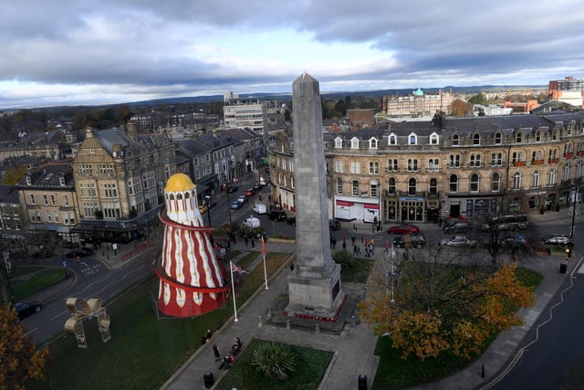 The helter skelter by the war memorial