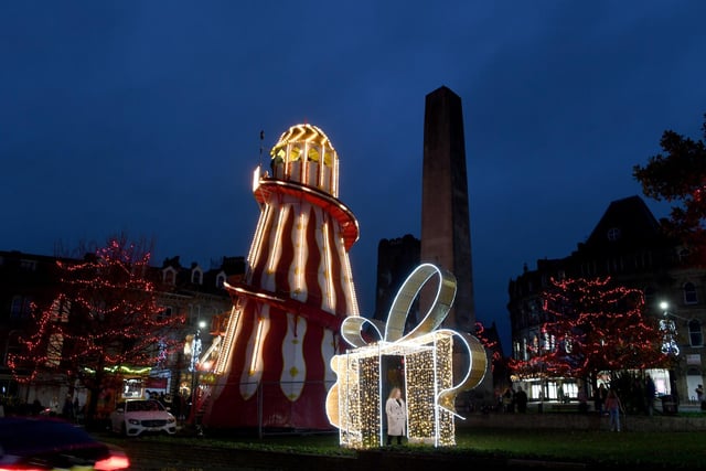 The helter skelter by the war memorial