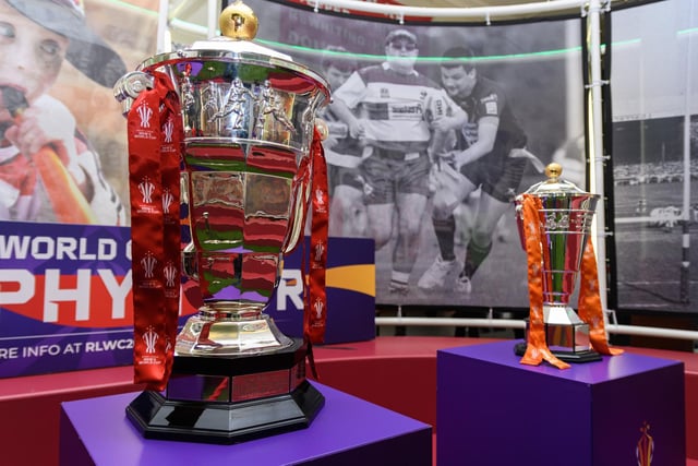 The Rugby League World Cup trophies were on display
