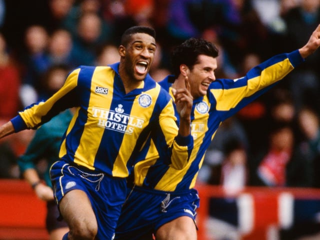 Brian Deane and Speed combined for both goals as Leeds drew 2-2 with Sheffield United at Bramall Lane in March 1994.