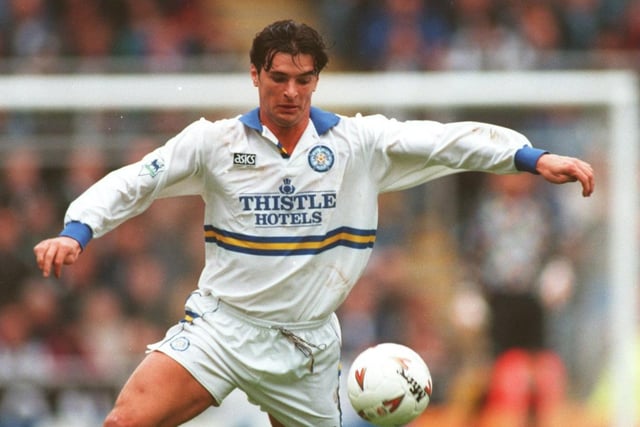 Speed in action for Leeds United as the Whites claim a 2-1 victory over Newcastle at St James' Park in April 1995.