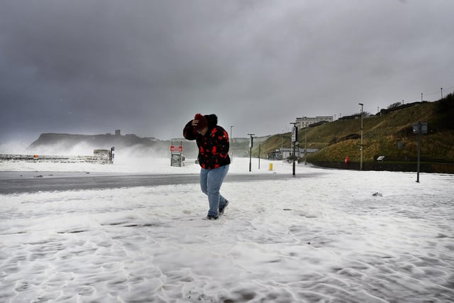Scarborough's North Bay takes the brunt of the storm.