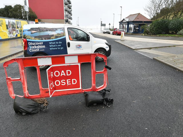 Marine Drive and North Bay's Royal Albert Drive were forced to close as Storm Arwen battered the coast.