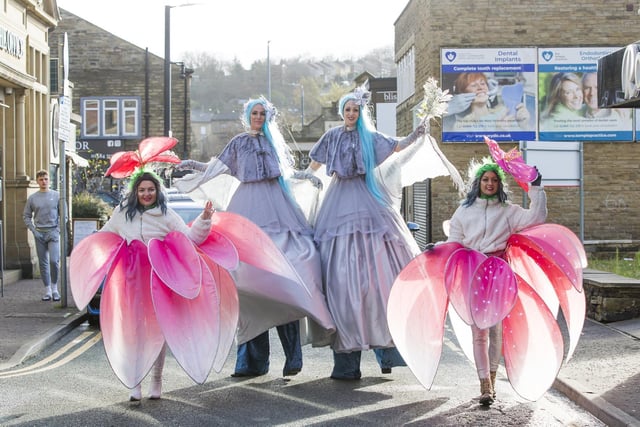 Brighouse BID bring winter wonderland fairies into Brighouse town centre. From the left, Rebekah Lee, Kimberley Russell, Natalie Farrell and Kirsten Middleton