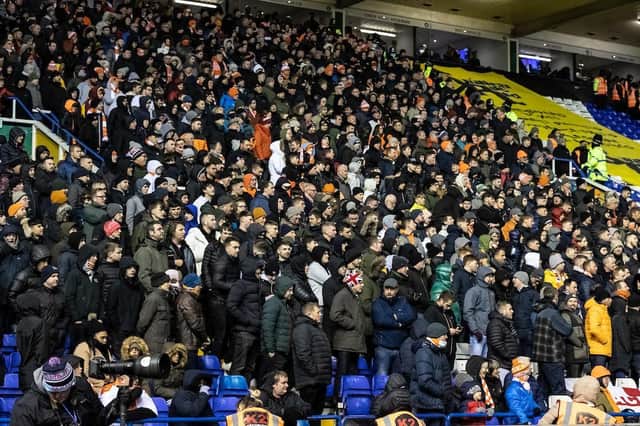 Pool fans packed out the away end at St Andrew's