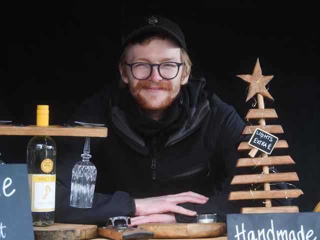 Harry Clarkson from the Scruffy Mutt Yard, whose hand-made woodworks sold out within just a few hours.