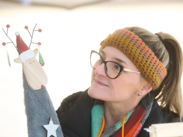 Emily McArthur at her jewellery stall.