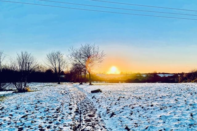 Steve Turner snapped the sunrise on a snowy Ryhill.