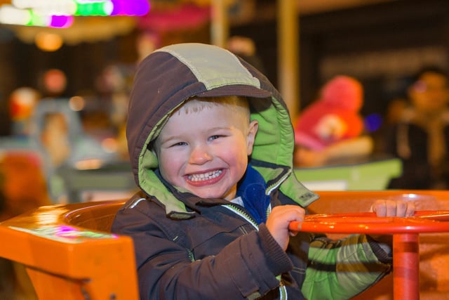 Harry Delaney on the rides at the Dewsbury Christmas lights switch-on in 2015