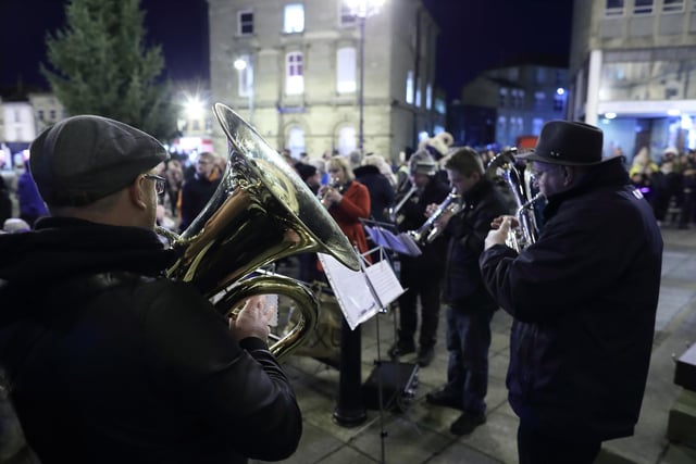 Musicians perform at the Dewsbury Christmas lights switch-on 2017