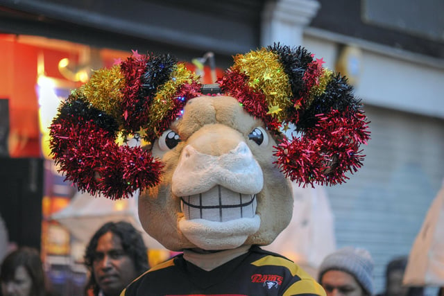 Roger the Ram at the Dewsbury Christmas lights switch-on 2018