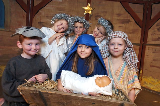 Smiles from the cast of East Whitby School’s Nativity play.