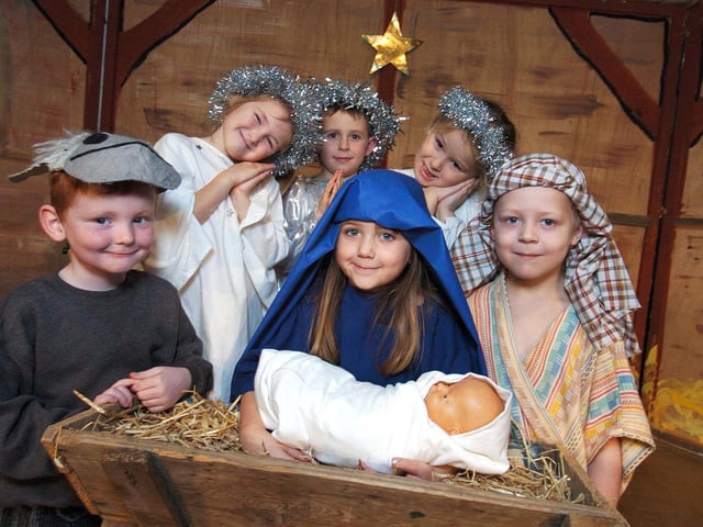 Smiles from the cast of East Whitby School’s Nativity play.