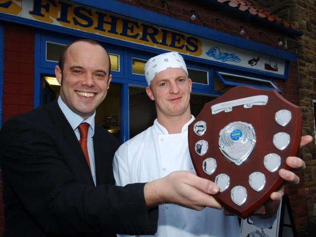 Riverside’s Richard Price is presented with the Chip Shop Challenge award.