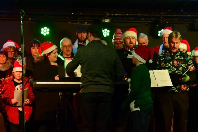 Batley Community Choir performs at the town's Christmas lights switch-on in 2017