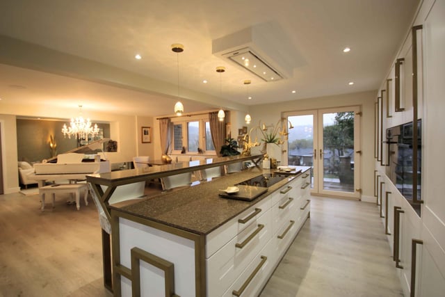 The stylish, light and spacious kitchen and dining area.