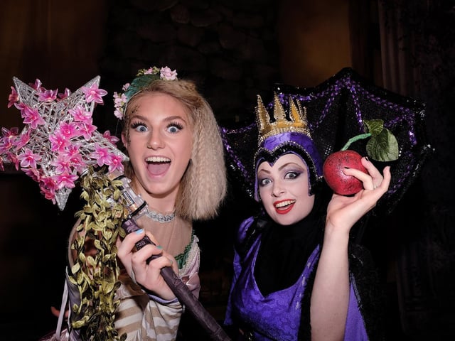 Genie Gledhill plays a good fairy and Sarah Nelson is Horribella - Snow White's wicked step mum