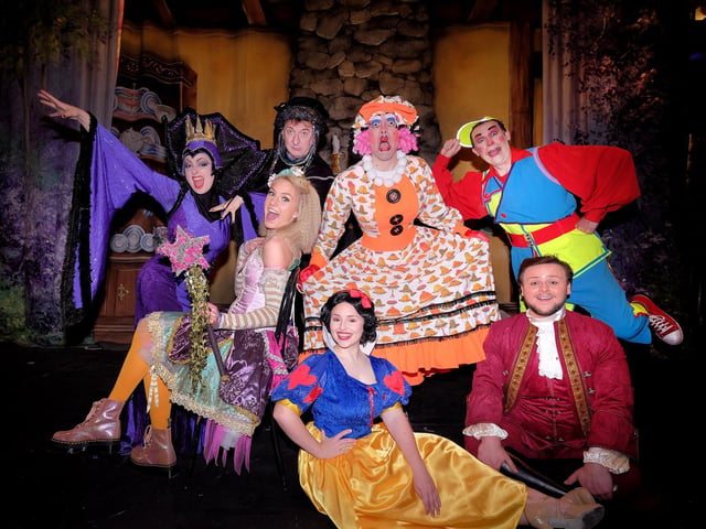 The cast's all here - Phil Beck, Genie Gledhill, Sarah Nelson, Sarah Dare, Callum Marshall and Nick Fawcett