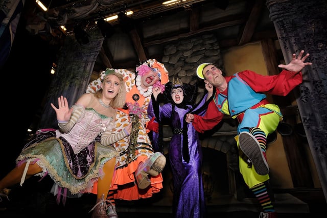 Genie Gledhill, Phil Beck, Sarah Nelson and Dale Ibbetson in this year's panto at Scarborough Spa