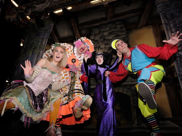 Genie Gledhill, Phil Beck, Sarah Nelson and Dale Ibbetson in this year's panto at Scarborough Spa