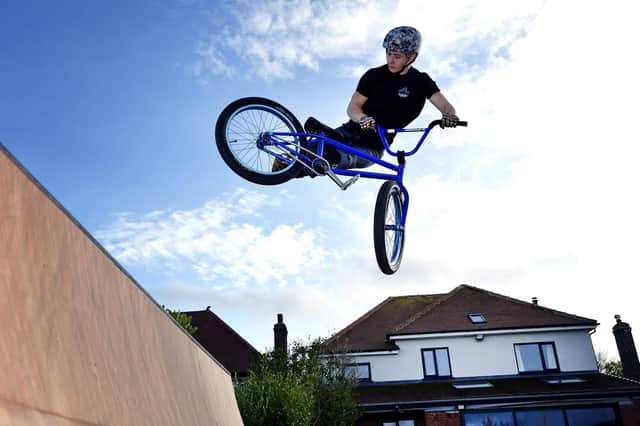 BMX star Miller Temple in action at his own skate park

Photos by Richard Ponter