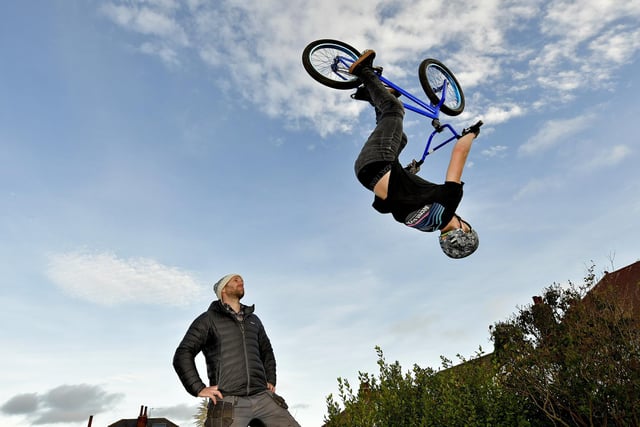 Scarborough's BMX star Miller Temple is watched by dad Matty at his own skate park

Picture by Richard Ponter